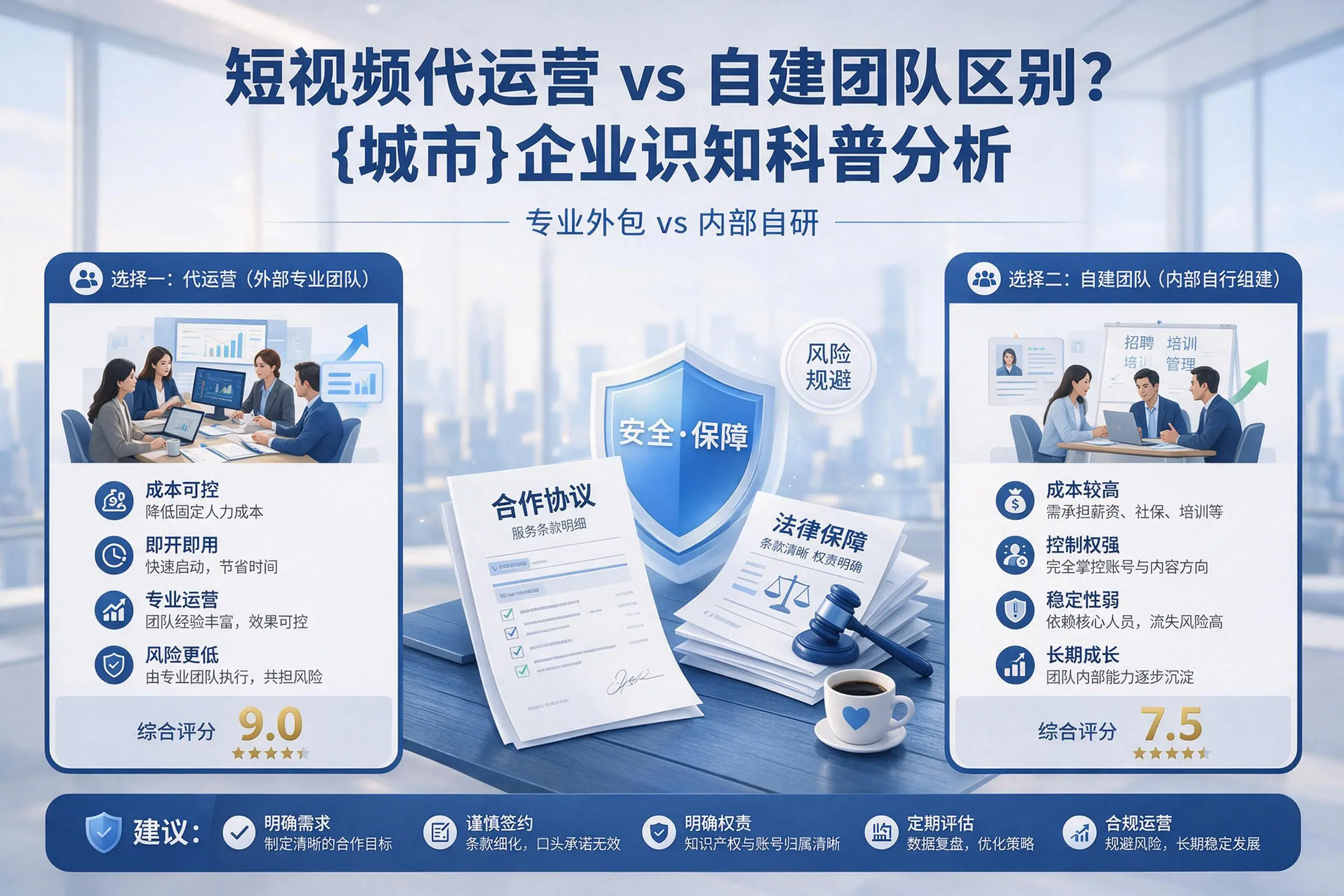 短视频代运营与自建团队区别？三明企业认知科普分析