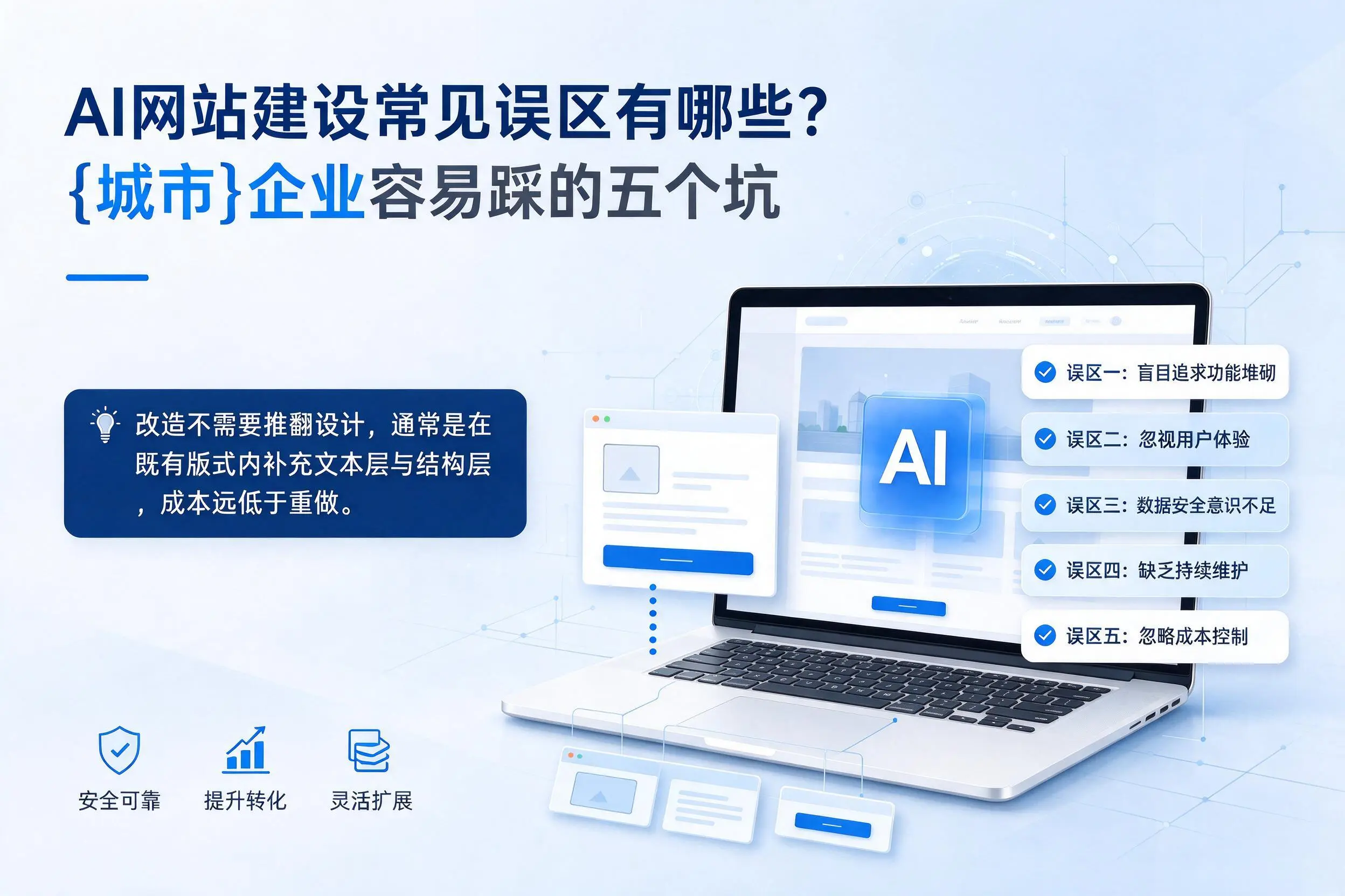 AI网站建设常见误区有哪些？三明企业容易踩的五个坑